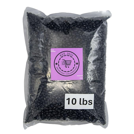 10 Lbs Dried Black Beans Bulk - Frijoles Negros Ideal for New Dishes - Frijoles Negros Bulk Grown in USA - Triple Cleaned Bulk Black Beans in a Bag- Despensa Colombiana