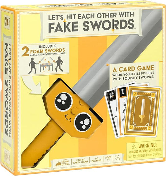Exploding Kittens Let's Hit Each Other with Fake Swords 3-6 Players - Ages 7+ - 15 Minutes to Play - A Sword Fighting Card Game - Party Game, Family Game Night, Kid and Adult Card Game