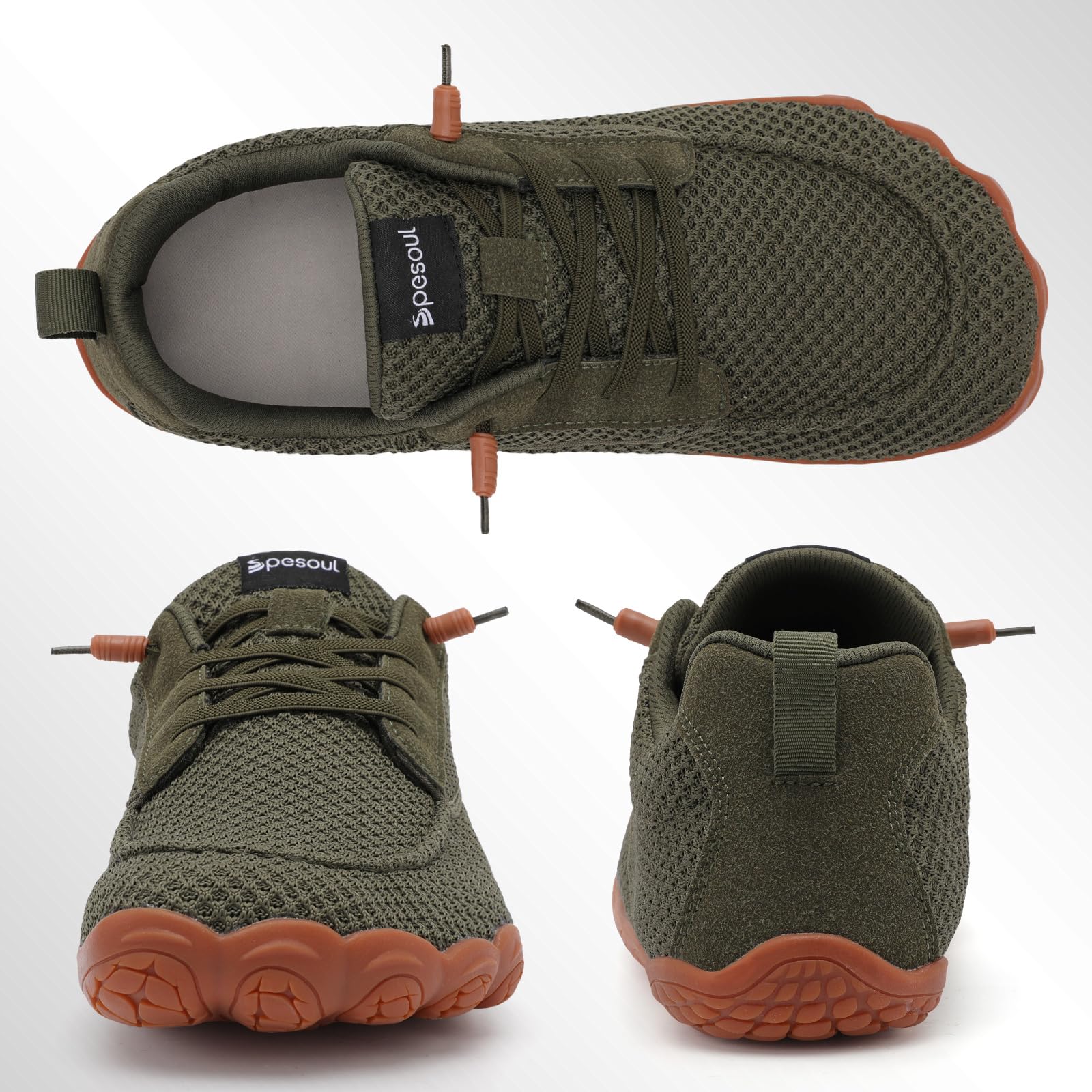Spesoul Mens Barefoot Shoes Wide Hiking Shoes Zero Drop Minimalist Sneakers Lightweight Breathable