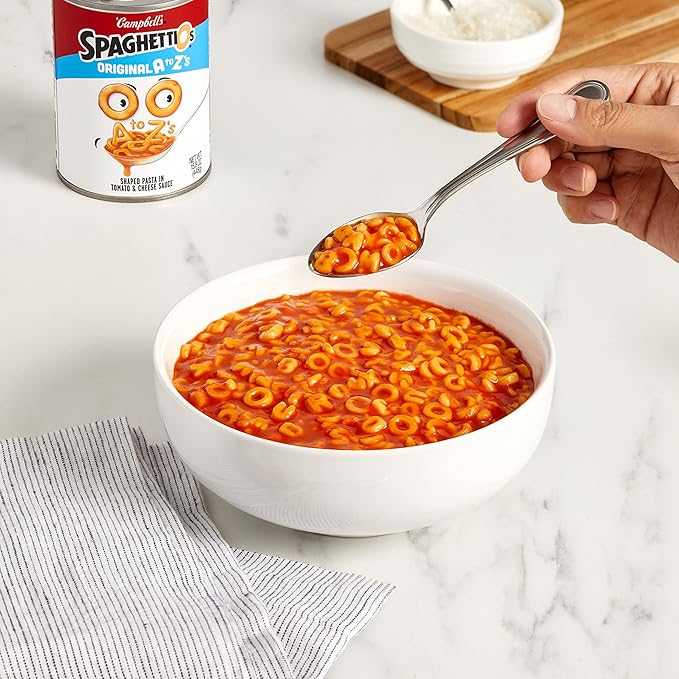 SpaghettiOs Original A to Z's Canned Pasta, Healthy Snack for Kids and Adults, 15.8 OZ Can (Pack of 12)