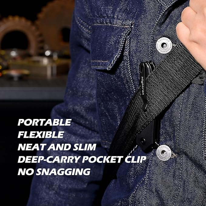 Hightron Mini Ventura Pocket Knife, Flipper Folding Knife with 2.85" Stonewashed Sharp D2 Blade and G10 Handle, EDC Pocket Knives with Pocket Clip for Camping Hiking Black-W