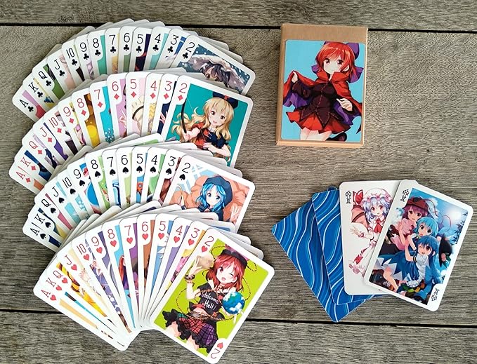 Anime Playing Cards # Poker Deck 54 Cards All Different # Touhou Cute Funny Neko Anime Manga