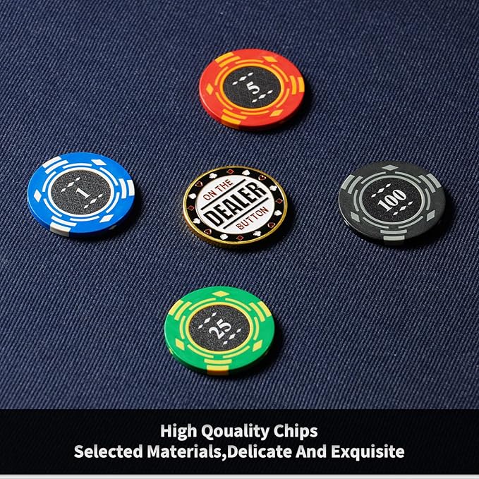 Boyzhood Poker Chips,400PCS 14 Gram Clay Poker Chip Set with Deluxe Travel Case, Numbered Chips,Poker Set for Texas Holdem Blackjack Gambling.