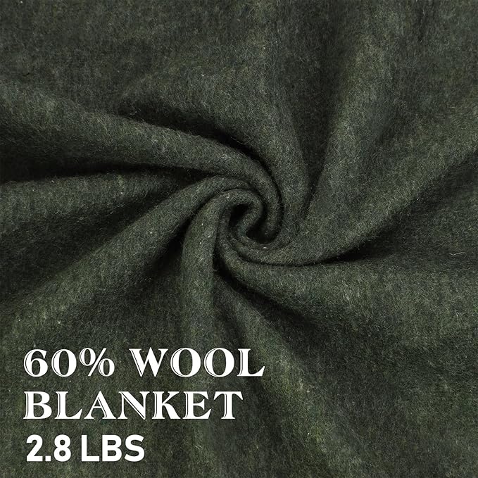 Preboun 6 Pcs First Aid Fire Retardant Blanket Military Blanket 60" x 80" Survival Blanket for Camping Emergency and Everyday Use Fire Retardant Extra Thick and Warm Outdoor Bed Blankets (Olive Green)