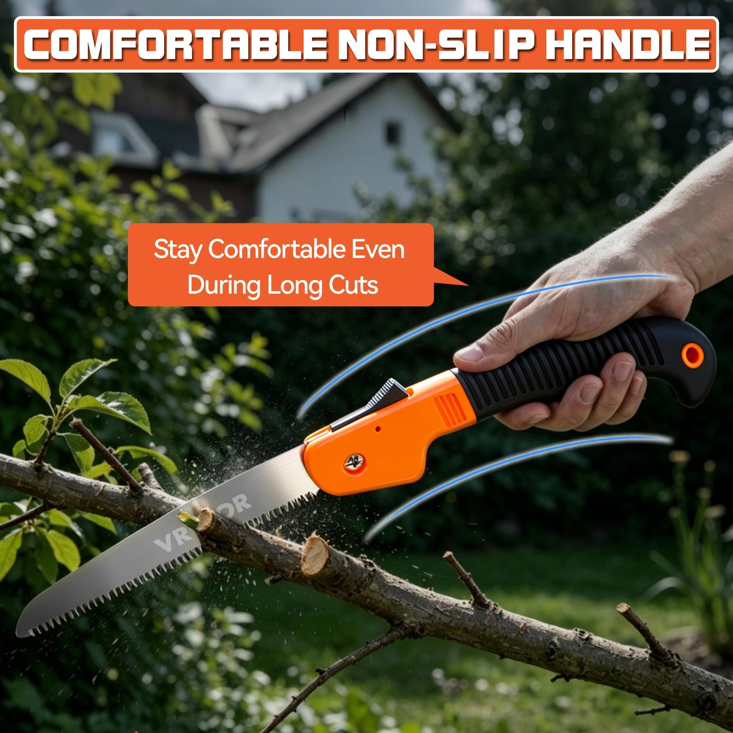 VRYTOR Pruning Saw, 7IN Heavy Duty Folding Hand Saw with Safety Hand Guard