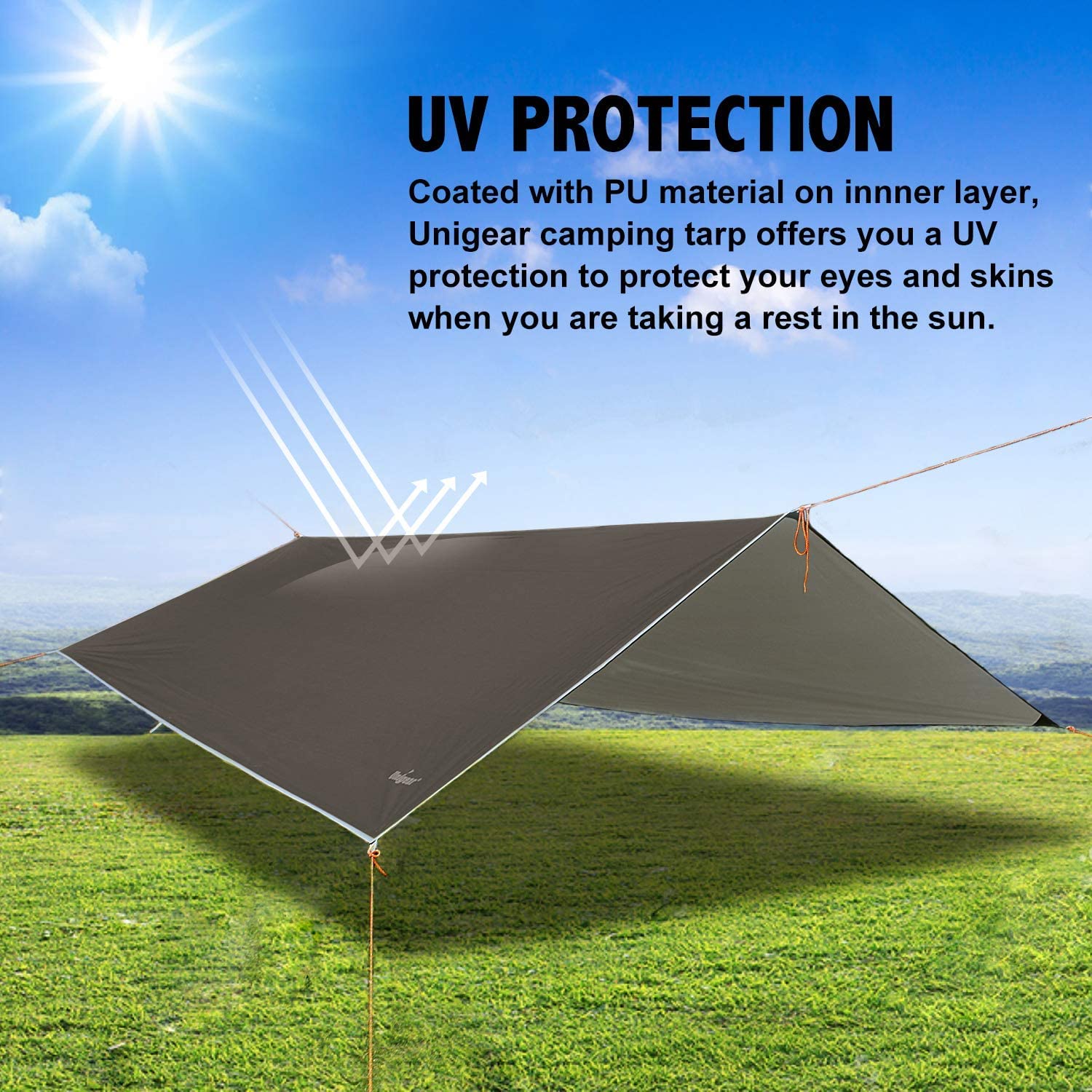 Unigear Hammock Rain Fly Waterproof Camping Tent Tarp for Backpacking