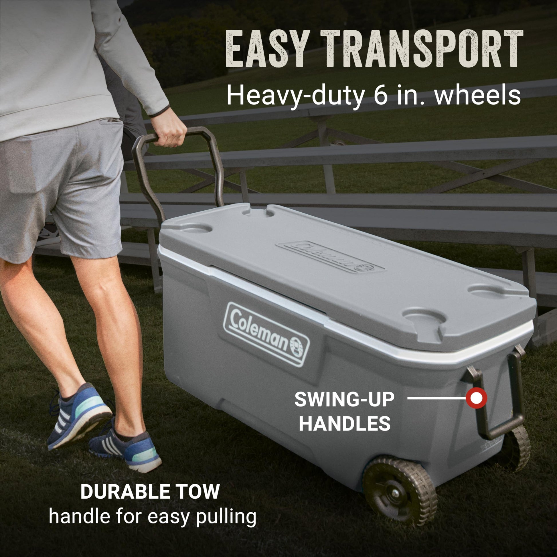 Coleman Classic Series Insulated Portable Rolling Cooler with Wheels, Leak-Resistant Outdoor Hard