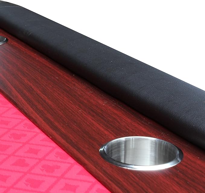 Poker Table 96 inches Light Series for 10 Player Games with Cup Holders Wooden Racetrack Felt