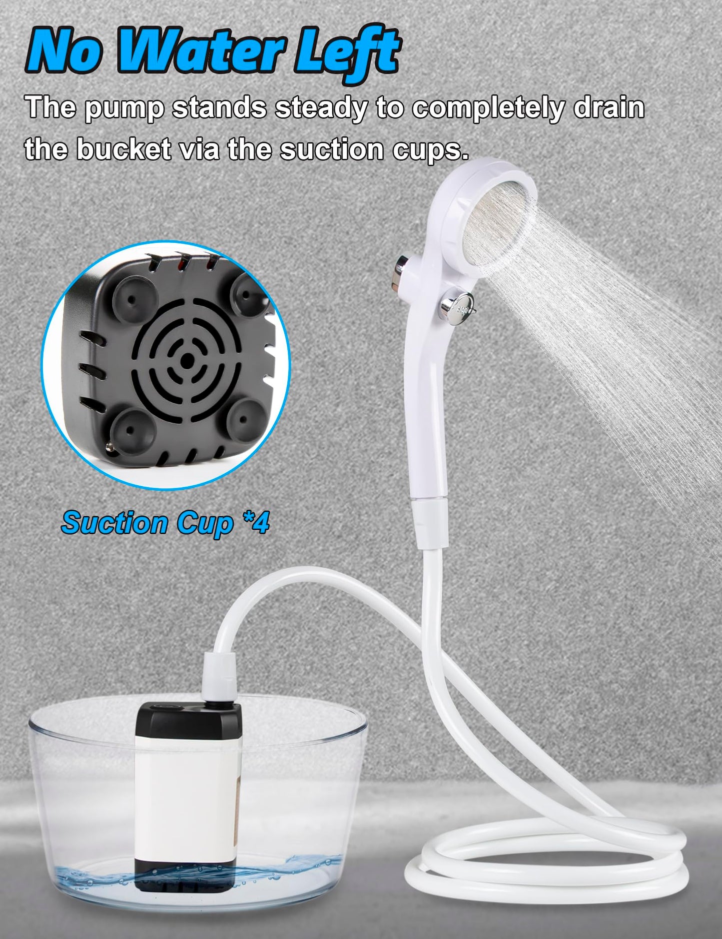 innhom Portable Camping Shower, 6000mAh Rechargeable Camp Shower Pump with LED Display, IPX7