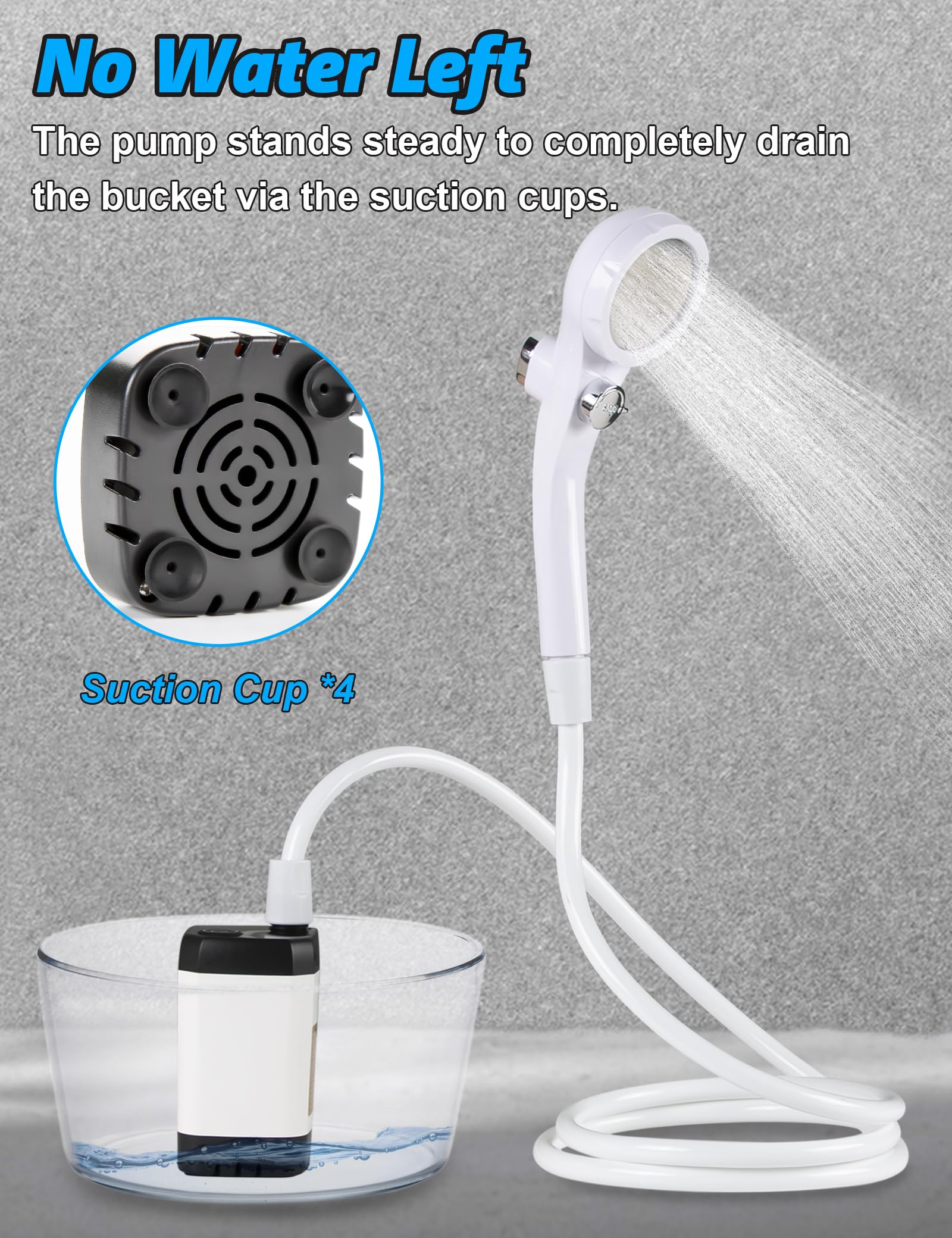 innhom Portable Camping Shower, 6000mAh Rechargeable Camp Shower Pump with LED Display, IPX7