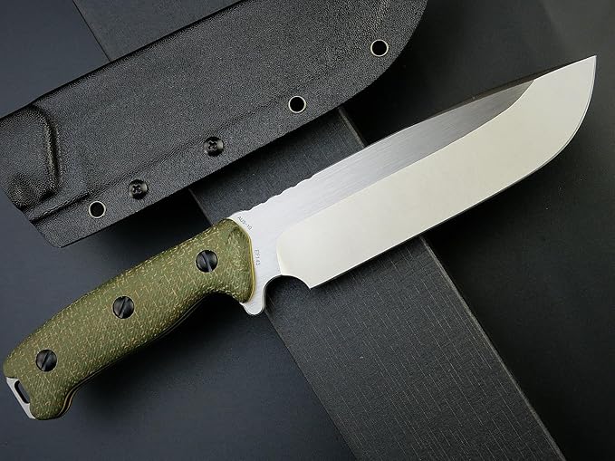 Eafengrow EF143 Fixed Blade Knife AUS-10 Steel Blade Micarta Handle Full Tang EDC Tool Straight Knife for Working Camping Hunting