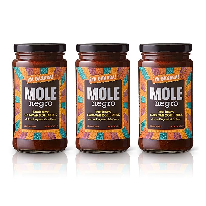 Ya Oaxaca - Mole Sauce - Negro - Medium Spice Flavor - Blend of Smoked & Dried Chiles, Spices, & Chocolate - Vegan, Non-GMO, Gluten Free - Great in Enchiladas, Tacos, Nachos, Tortillas - 12oz (3pk)