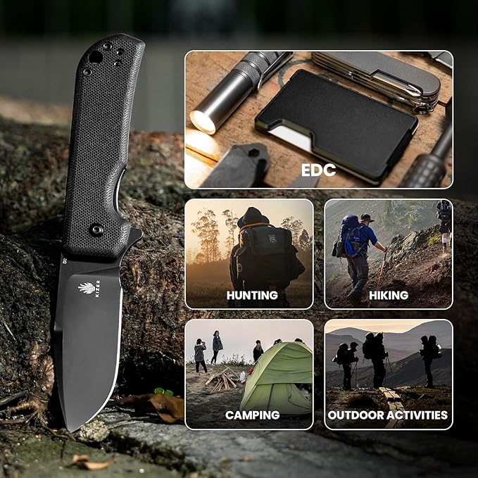 Kizer Nice Guy Pocket Folding Knife, 2.84??D2 Steel Blade knives, G10 Handle Small EDC Knife, Liner Lock Flipper Knives for Men Women, Sharp Camping Hiking Hunting Survival Knives V3011M1