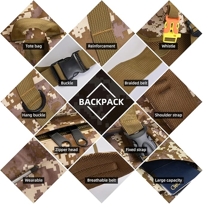 King'sGuard 100L Camping Hiking Backpack Molle Rucksack Military Camping Backpacking Daypack