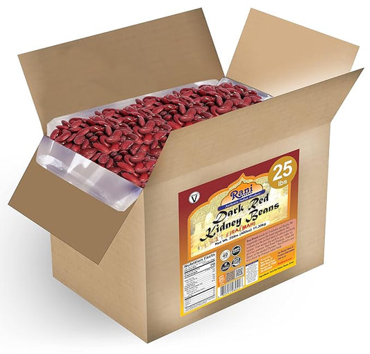 Rani Red Kidney Beans, Dark 400oz (25lbs) 11.36kg Bulk Box ~ All Natural | Vegan | Gluten Friendly | NON-GMO | Kosher | Raj Mah