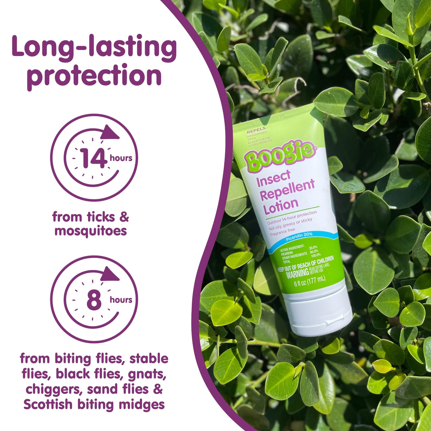 Boogie Insect Repellent Lotion for Mosquitoes, Ticks & Flies - 6 fl oz