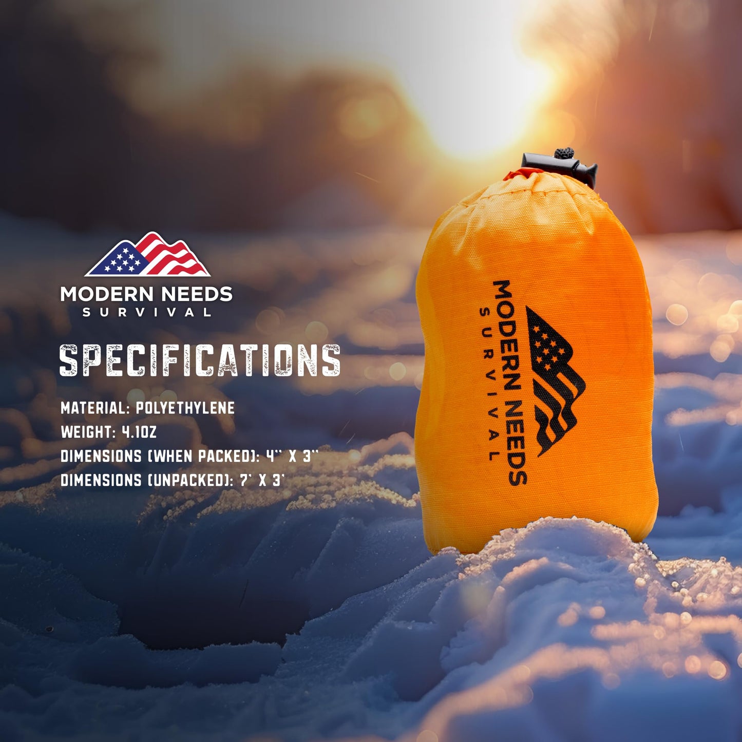 MODERN NEEDS Emergency Sleeping Bag Survival – Thermal Blanket & Bivy Sack | Emergency Bivy &