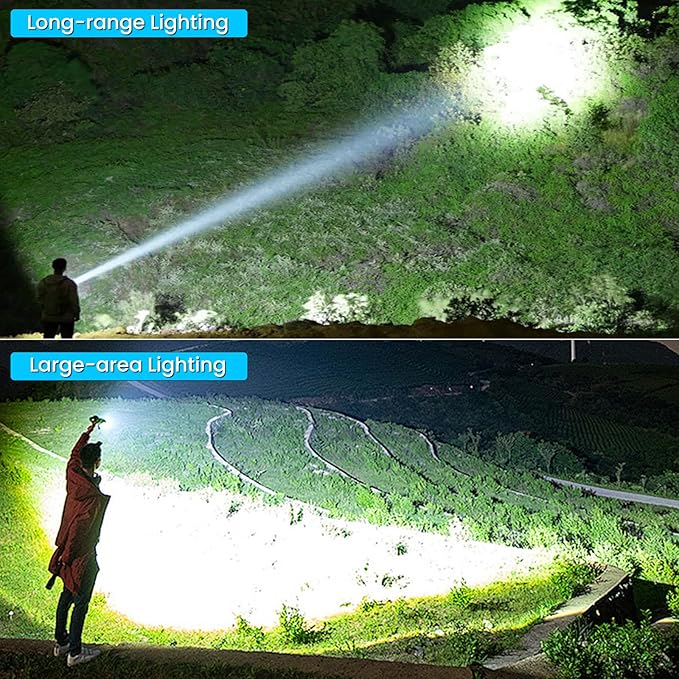 Rechargeable LED Flashlights High Lumen,99,000 Lumens Super Bright Flashlight,Powerful Flash Light 7 Modes with COB Work Light Waterproof for Home Outdoor Camping Hiking