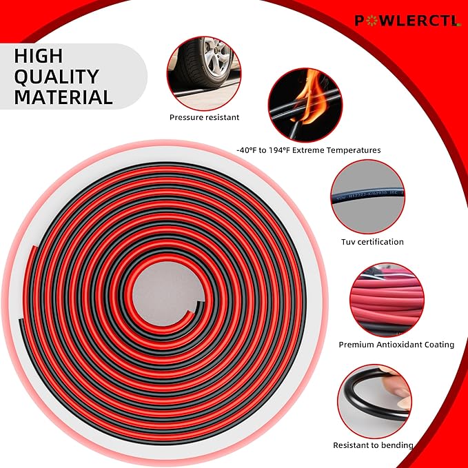 10 AWG 100Ft Solar Panel Extension Cable,6mm² PV Cable with Male and Female Waterproof Sealed Connectors,for RV, Home Boat Photovoltaic Systems