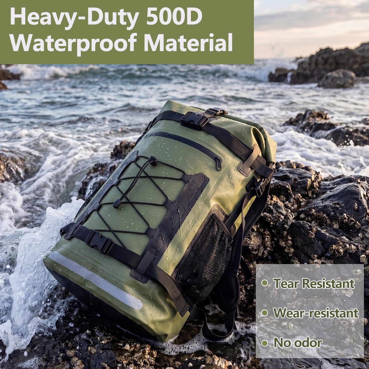 Waterproof Backpack, 40L Large Capacity Dry Bag, Hiking Travel Backpack