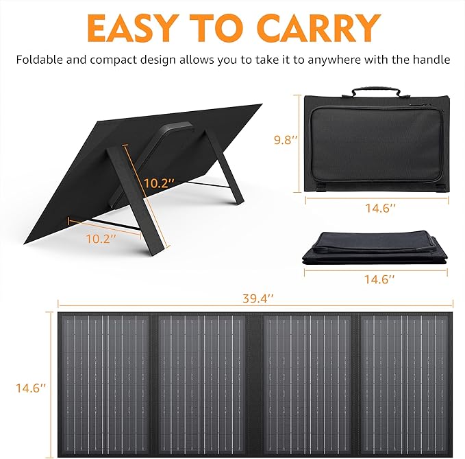 powkey 200W Solar Generator with Panel, 120Wh/200W Portable Power Station with 60W Foldable Solar Panel for Outdoor Camping
