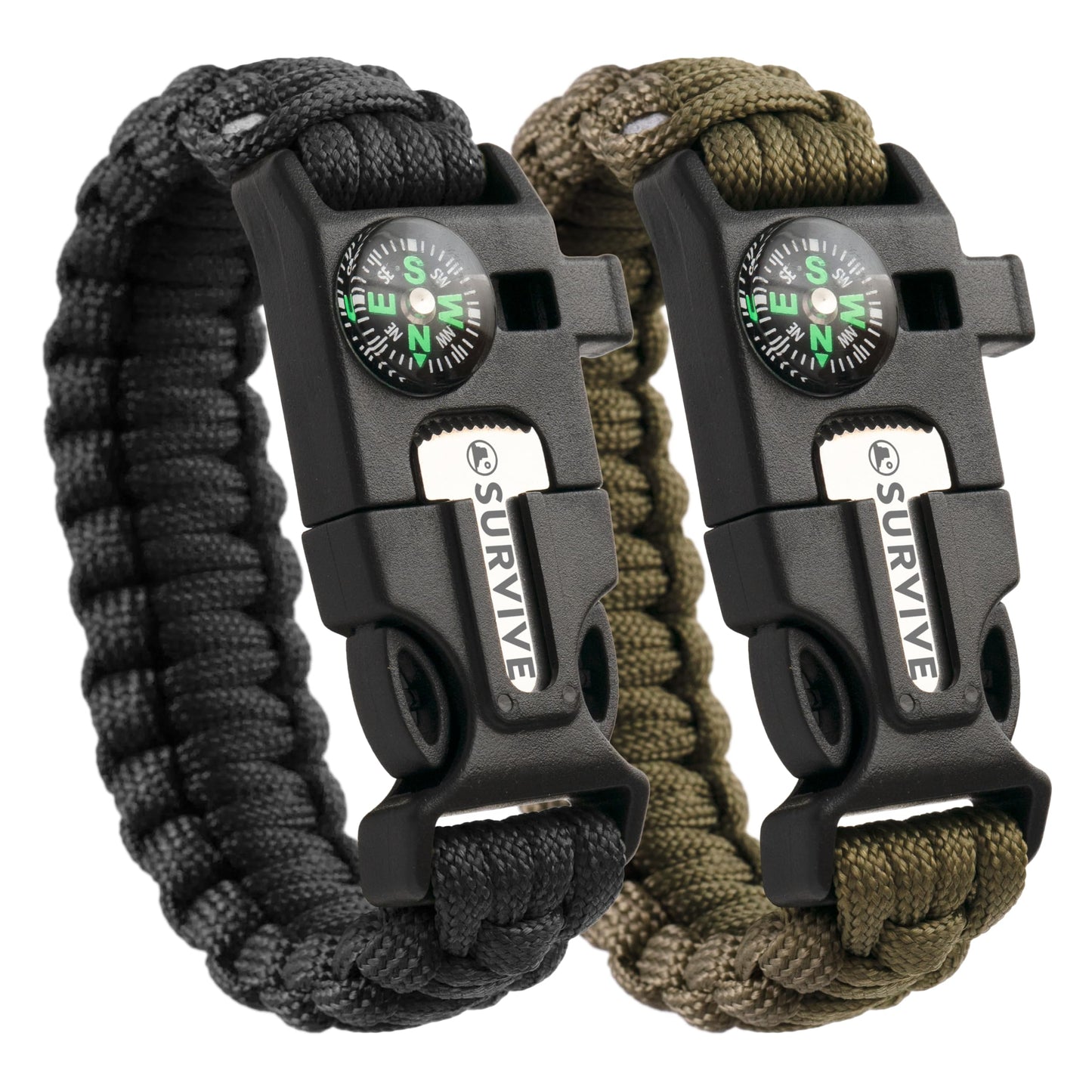 SURVIVE Paracord Bracelet, Pack of 2, Small, 8.5 ft Continuous Strand