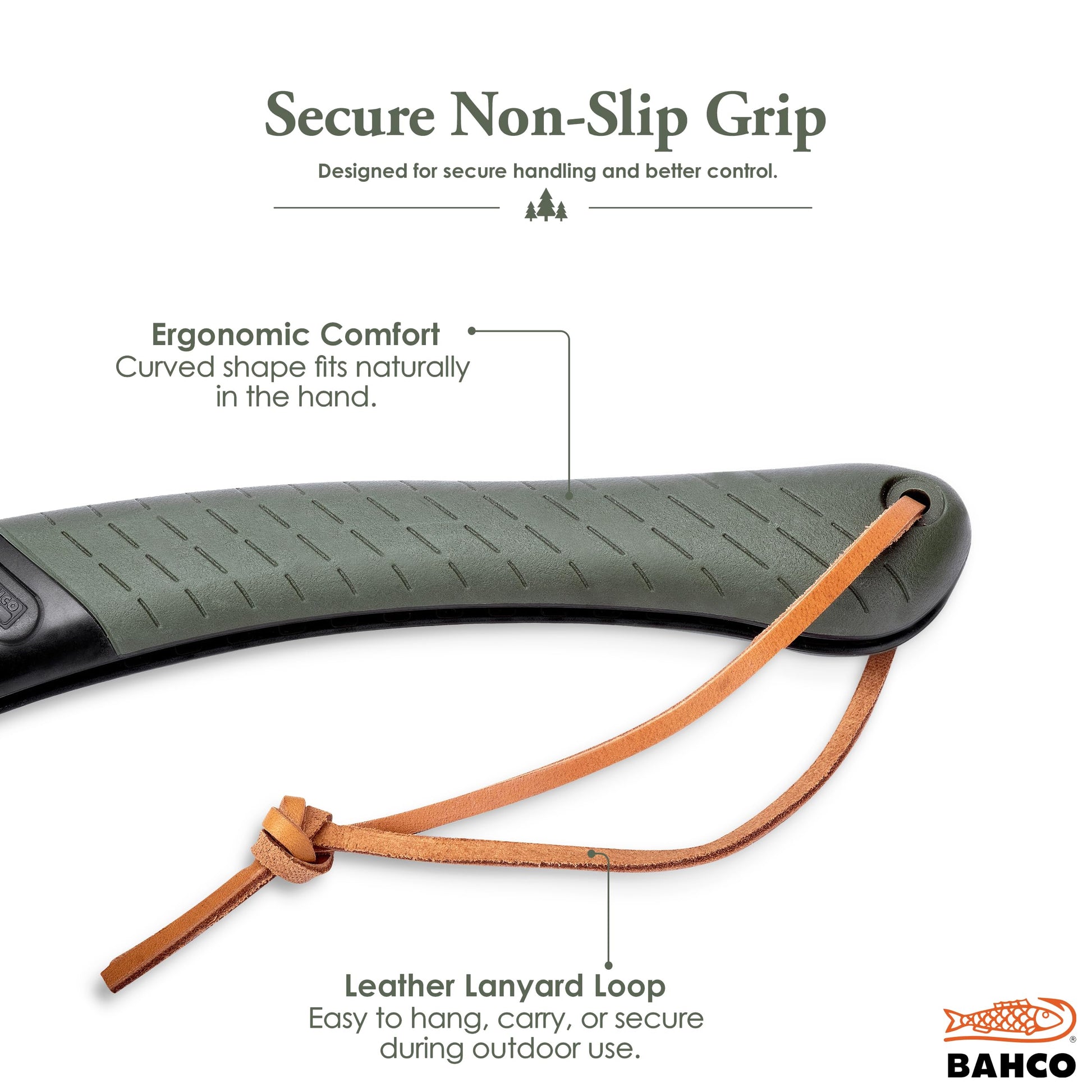 Bahco BAH396LAP Laplander Folding Saw, 7-1/2" Blade, Ergo Grip, Green