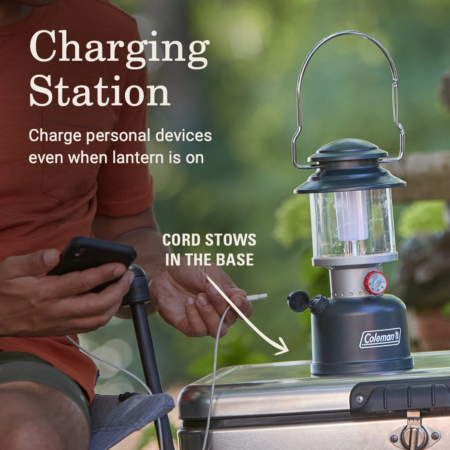 Coleman Classic Rechargeable 800L LED Lantern, Impact & Water-Resistant Lantern with Carabiner