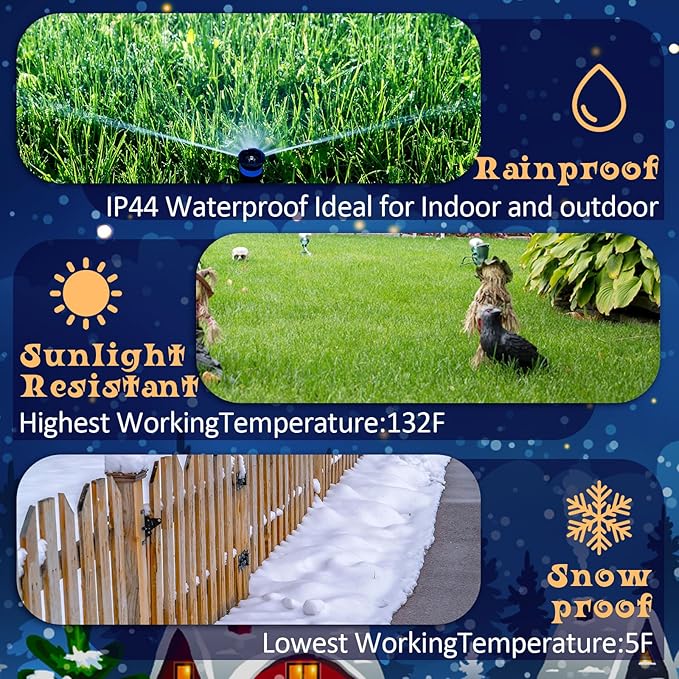Christmas Projector Light with 1 Film Slides Holiday LED Santa Coming Projector Lights Outdoor Reflectors Waterproof Landscape Decorative Rotation Lighting Movement Projection Lamp for Outside