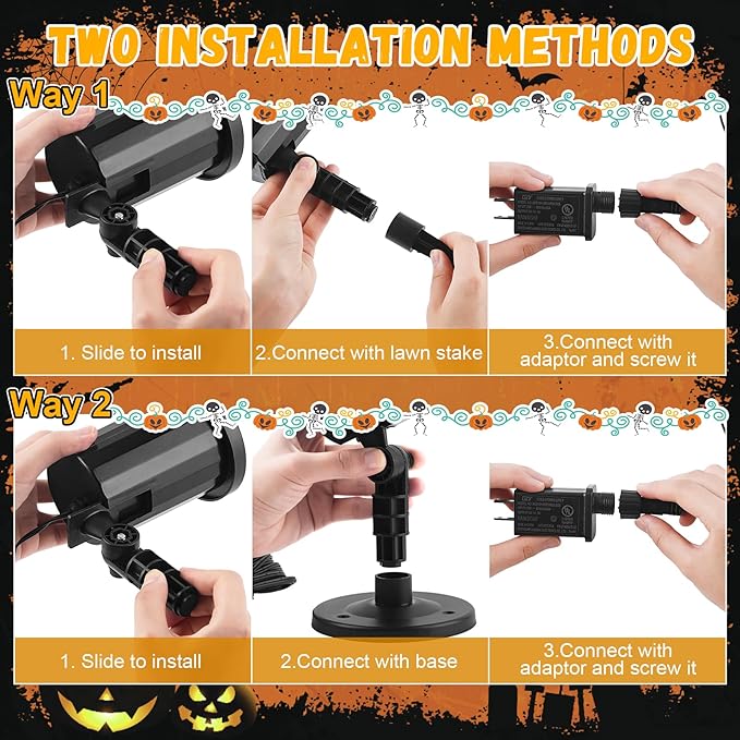 Halloween Projector Outdoor Lights, Red Skull Face Pattens LED Halloween Window Projector, Waterproof Holiday Projection Lights for Bedroom, Spotlight Landscape Decorations for Patio Garden