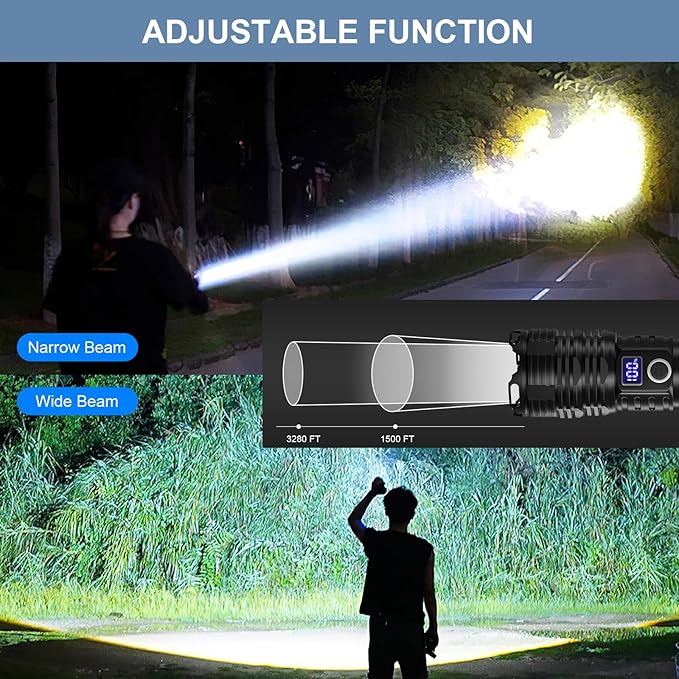 Flashlights High Lumens LED Rechargeable, 99000 Lumen Super Bright Flashlight High Power USB Flash Light,Waterproof Handheld LED Flashlight for Camping Hiking