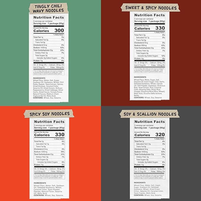 Momofuku Ramen Noodle Variety Pack by David Chang, 25 Count (Pack of 5) Air-Dried Never Fried Vegan Instant Noodles with 11g of Plant Based Protein