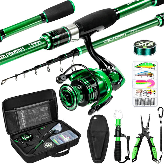 Ghosthorn Telescopic Fishing Rod and Reel Combo,7PCS Complete Fishing Kit