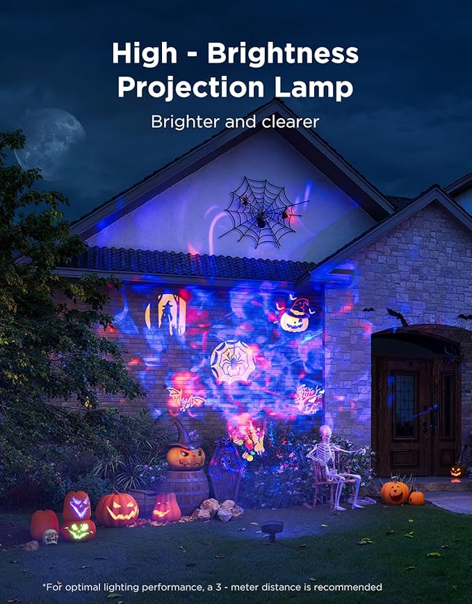 Govee Outdoor Decoration Projector Light, 20W LED Snowflake Projector, IP67 Waterproof, 180° Rotation, 20 HD Effects & 58 Scene Modes with App Control, Works with Alexa, Google Assistant, Matter