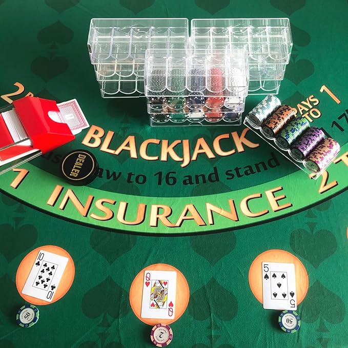 Poker Chip Holder Tray Racks- 10Pack Clear Acrylic Chips Rack Case With Cover Poker Table Accessories