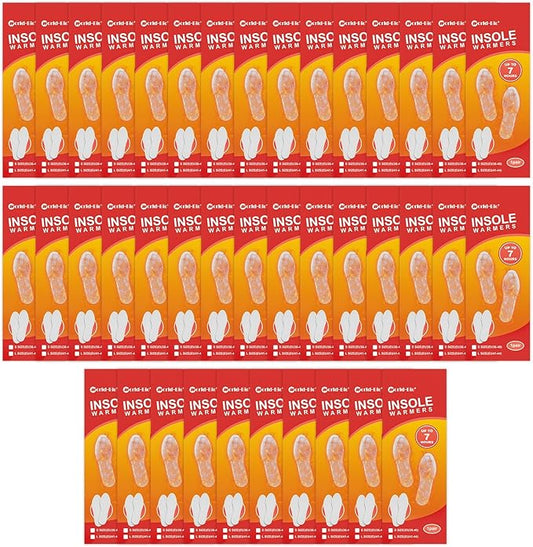 WORLD-BIO Disposable Insole Foot Warmers 7/10/16/40 Pairs Value Pack, Provide 12 Plus Hour Heating, Long Lasting Safe Natural Odorless Air Activated Warmer for Toe Hand Body, Hot Foot Warmers for Kids