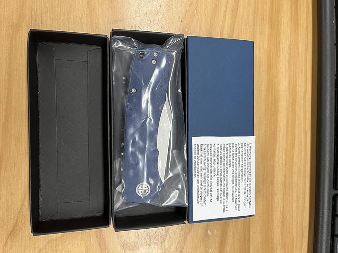 Petrified fish PFP03 Victor,3.58" K110 Stonewashed Blade,140g Micarta Handle Flipper Liner lock Folding knife (Blue Stonewashed)
