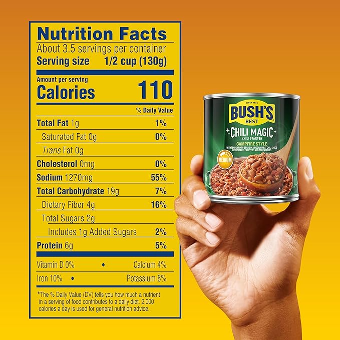 BUSH'S BEST Canned Texas Recipe Chili Magic Chili Beans Starter (Pack of 12), Source of Plant Based Protein and Fiber, Low Fat, Gluten Free, 15.5 oz