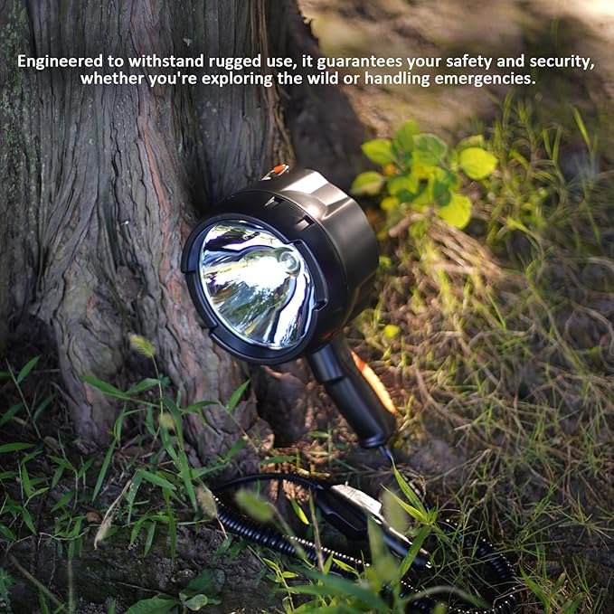 Handheld Spotlight up to 1500 Lumens 12V Plug Spot Light LED for Boat Camping Flashlight Hunting Spotlight Car Spotlight Marine Flashlight