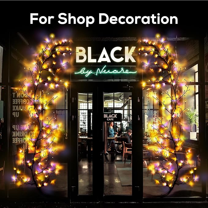 Enchanted Willow Vine Lights for Home Decor with 160LEDs, 8.2FT Voice-Activated Wall Decoration Light, Support Warm Light Mode and Color Light Mode Gradient Switch (Brown)(1PCS)