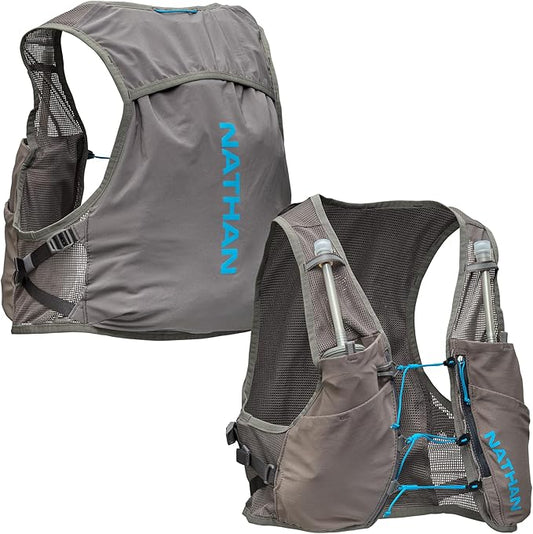 Nathan Hydration Vest - Lightweight, Quick-Fit Fix, Reflective, 4L Storage, Six Pockets, Two 14oz Flasks, Pinnacle Breeze