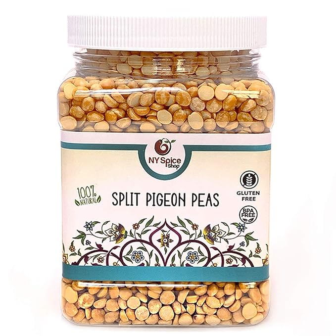 NY SPICE SHOP Pigeon Peas - 3 Pound Split Pigeon Peas - Yellow Split Peas - Dried Yellow Lentil - Spilt Chana Dal - Healthy & Delicious - Pure & Natural Beans - Protein & Fiber Rich Peas