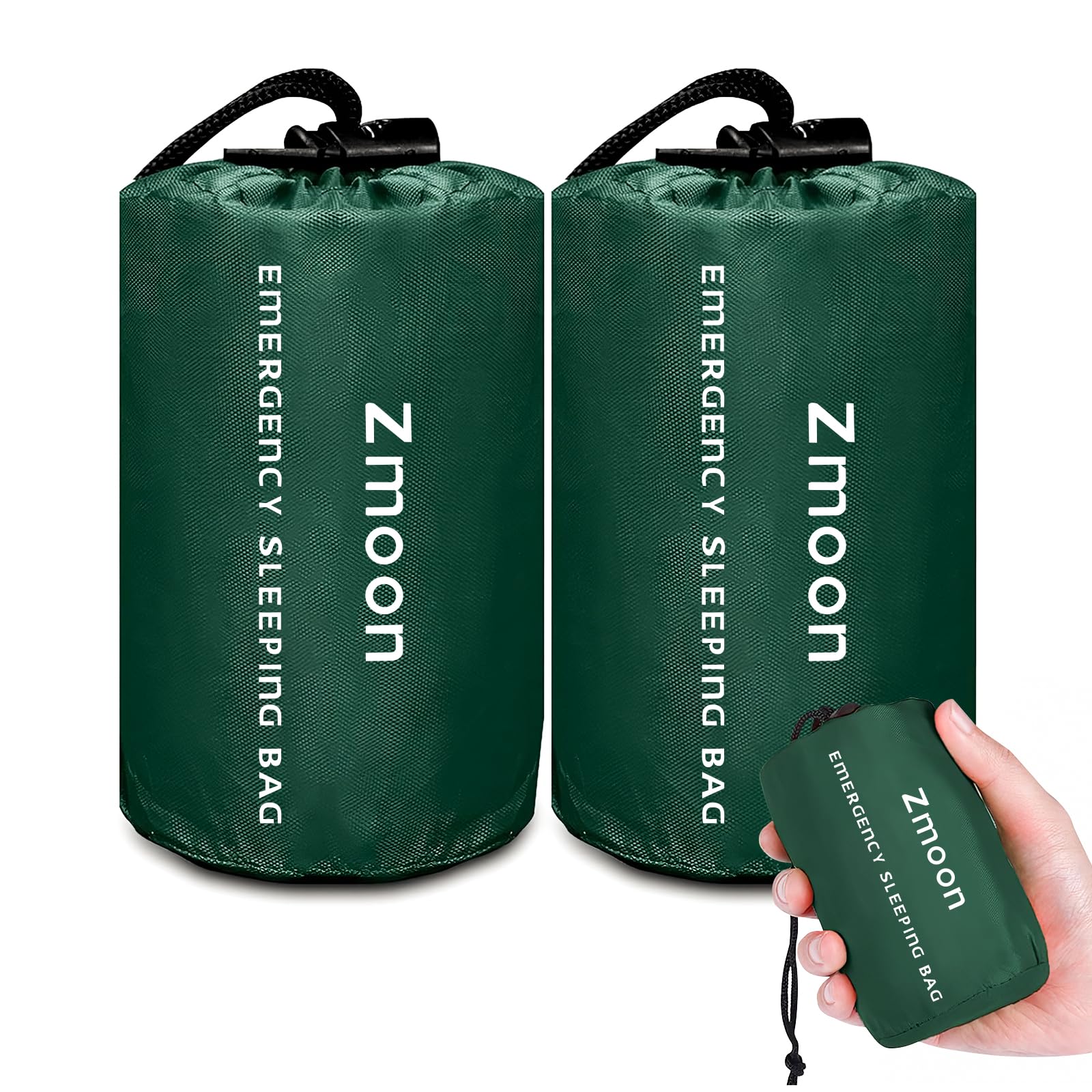 Zmoon Emergency Sleeping Bags 2 Pack Portable Waterproof Thermal Bivy Sacks