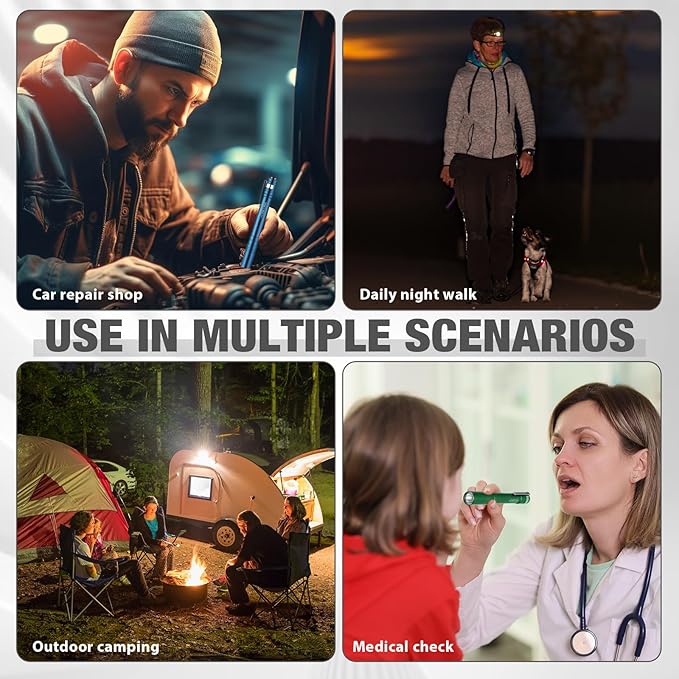 36 Pack Mini Pen Flashlights Bulk LED Pen Lights Aluminum Pocket Flashlights with Clips Small Handheld Torches Gifts for Camping Hiking Emergency Outdoor (Colorful)