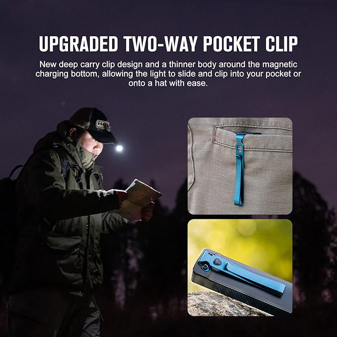 OLIGHT Arkfeld UV Rechargeable EDC Flashlight, 1000 Lumens White LED and 365nm Blacklight Combo for Outdoors, Emergency, Working, Pet Urine Detection (Black CW)