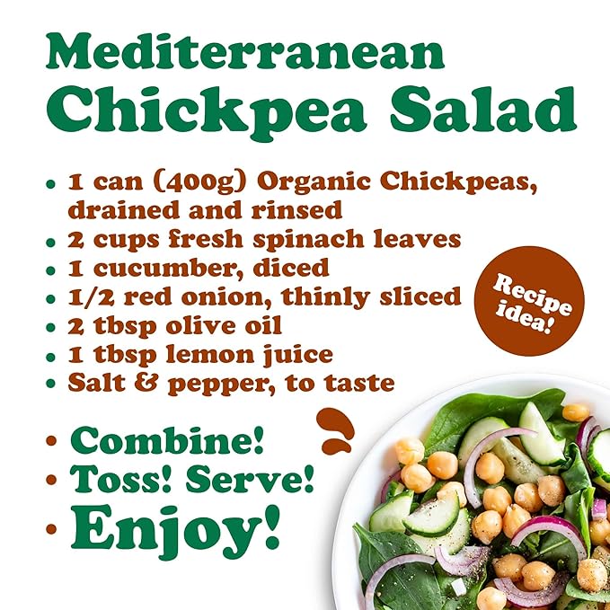Food to Live Organic Canned Chickpeas, 14 oz (Pack of 1) - Unsalted Non-GMO Garbanzo Beans. Vegan. USDA Certified Organic. Good Source of Fiber and Protein. Wholesale. Made in Italy