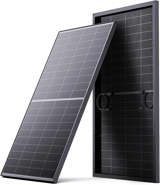 N-Type 16BB 200W Bifacial Solar Panel, 200 Watt Solar Panel 12V, 25% High Efficiency Monocrystalline PV Module for RV Camper Marine Home Rooftop Power Station Off-Grid Systems (1 Pack 200W)
