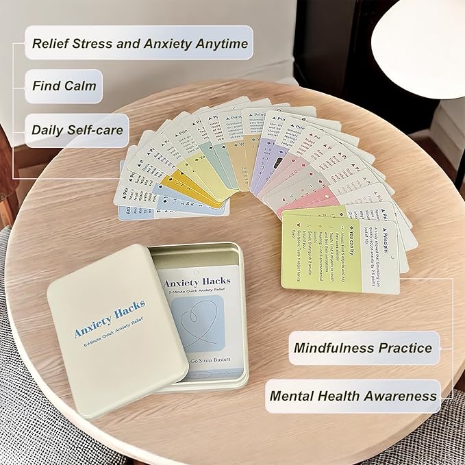 Anxiety Relief Cards ??Gentle Affirmation Cards for Women and Teens ??Mindfulness, Meditation, Motivational and Coping Skills Support ??Thoughtful Gift for Stress Relief & Self-Care