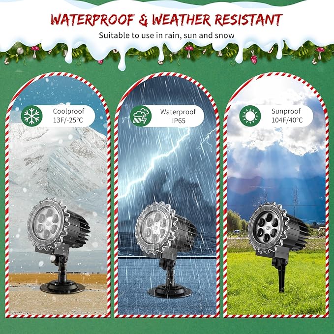 Christmas Snowfall Projector Lights, MILPROX Indoor Outdoor Holiday Snowflake Projector Lights, Clear Rotating Snow Falling Lamp for Halloween Xmas Party Garden Landscape Decoration（Snow Spots）