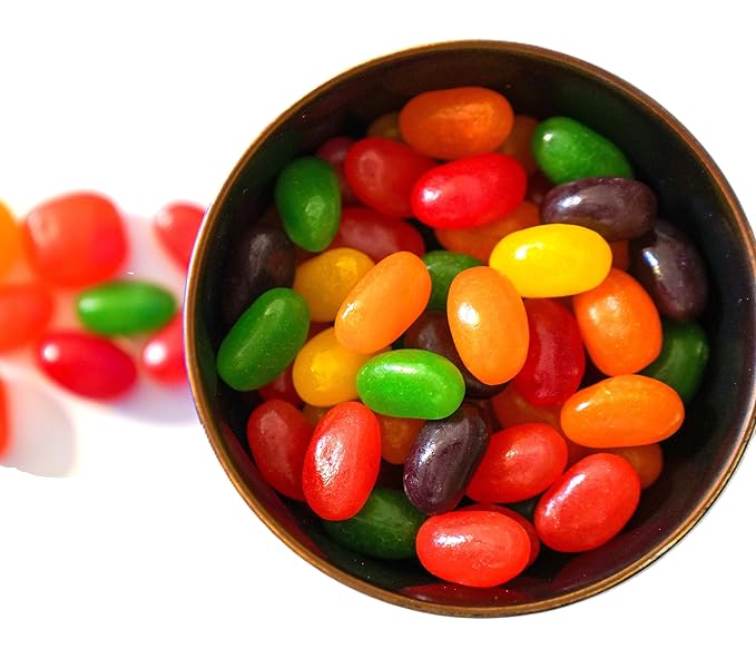 Jumbo Extra Large Fresh Chewy Fruit Flavored Jelly Beans - 1.5 lbs Fresh Bulk Assortment of Cherry Lemon Lime Grape Orange Strawberry Grape